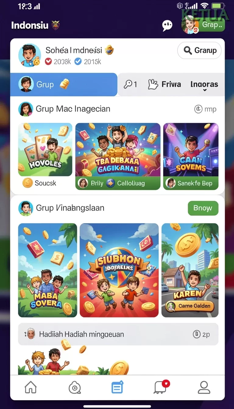 Cuplikan layar GOTO77 — menu navigasi
